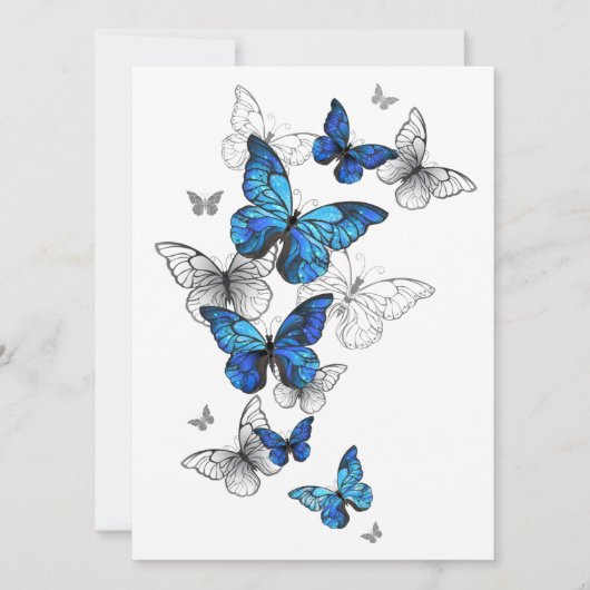 Save The Date Papillons volants bleus Morpho (Devant)