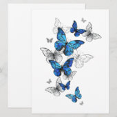 Save The Date Papillons volants bleus Morpho (Devant / Derrière)