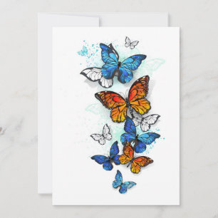 Save The Date Papillons volants Morpho et Monarch