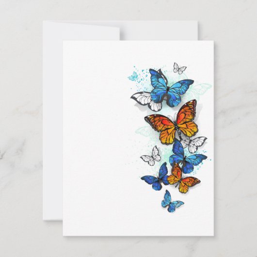 Save The Date Papillons volants Morpho et Monarch (Devant)