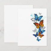 Save The Date Papillons volants Morpho et Monarch (Devant / Derrière)