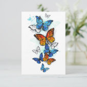 Save The Date Papillons volants Morpho et Monarch (Debout devant)