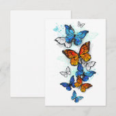 Save The Date Papillons volants Morpho et Monarch (Devant / Derrière)