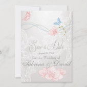 Save The Date Papillons Whimsical et dentelle Enregistrer la dat (Devant)