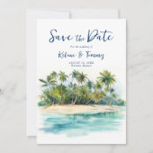 Save The Date Paradise Island Plage tropicale Mariage (Devant)