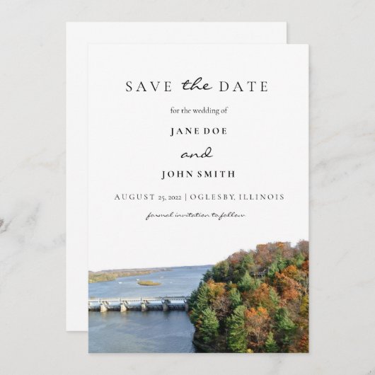 Save The Date Parc d'état de Rock Illinois affamé (Devant / Derrière)