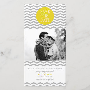 Save The Date Parfait Chevron Jaune & Grey Enregistrer La Date P