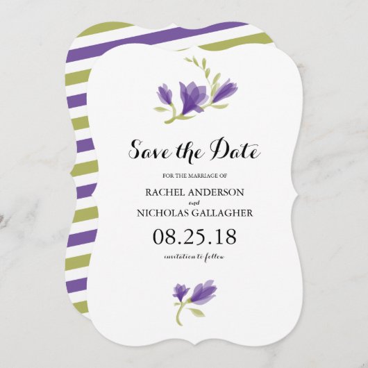 Save The Date Parfum Freesia Petals | Enregistrer la date (Devant / Derrière)