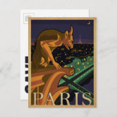 Save the date | Parijs - Gargoile Aankondigingskaart (Voorkant / Achterkant)