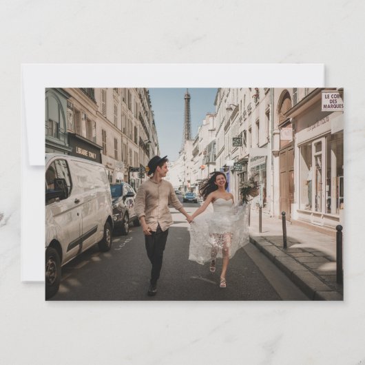 Save The Date Paris Bound France Destination Mariage (Dos)