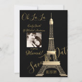 Save The Date PARIS Enregistrer la date - AJOUTER LA PHOTO - OR  (Devant)