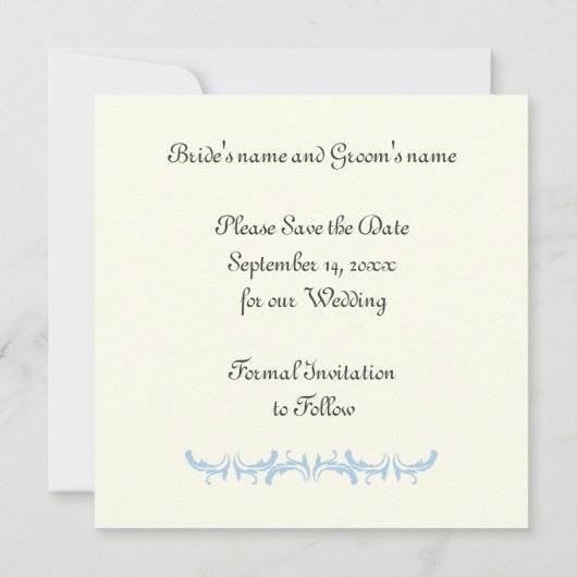 Save The Date Paris mariage bleu Tour Eiffel Enregistrer la cart (Dos)
