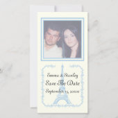 Save The Date Paris mariage bleu Tour Eiffel Enregistrer la date (Devant)