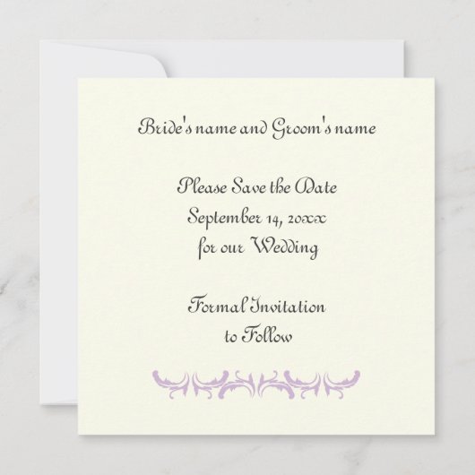 Save The Date Paris mariage violet Tour Eiffel Enregistrer la da (Dos)