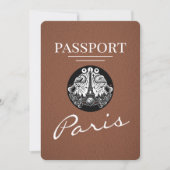 Save The Date Paris Passport Brown Enregistrer La Date (Devant)