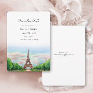 Save The Date Paris Tour Eiffel Destination Mariage