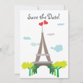 Save The Date Paris Tour Eiffel Mariage Date (Devant)