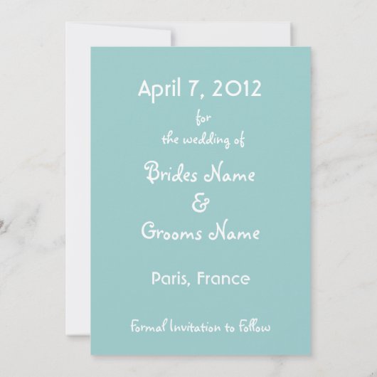Save The Date Paris Tour Eiffel Mariage Date (Dos)
