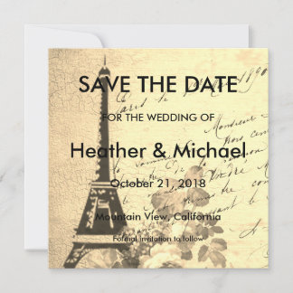 Save The Date Paris vintage Sauvez la date Mariage