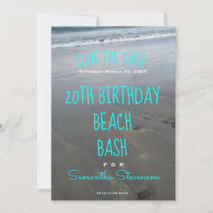 Save The Date Partie de coup d'anniversaire de plage toute