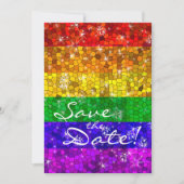 Save The Date Parties scintillant Arc-en-ciel drapeau mariage Ga (Devant)