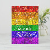 Save The Date Parties scintillant Arc-en-ciel drapeau mariage Ga (Debout devant)