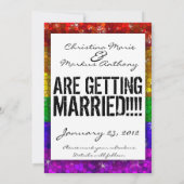 Save The Date Parties scintillant Arc-en-ciel drapeau mariage Ga (Dos)