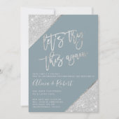 Save The Date Parties scintillant argent bleu modifier la date r (Devant)