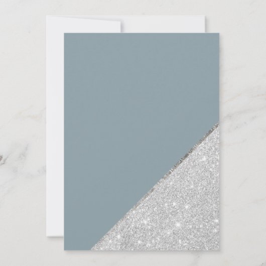 Save The Date Parties scintillant argent bleu modifier la date r (Dos)