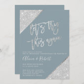 Save The Date Parties scintillant argent bleu modifier la date r (Devant / Derrière)