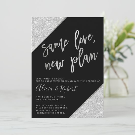 Save The Date Parties scintillant argent noir nouveau plan repou (Debout devant)
