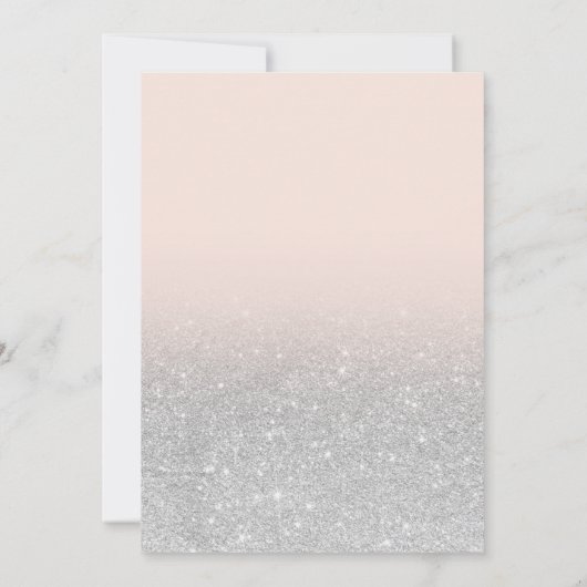 Save The Date Parties scintillant argent ombre script blush enre (Dos)