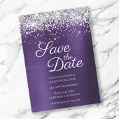 Save The Date Parties scintillant argentée foncée violet ombre F