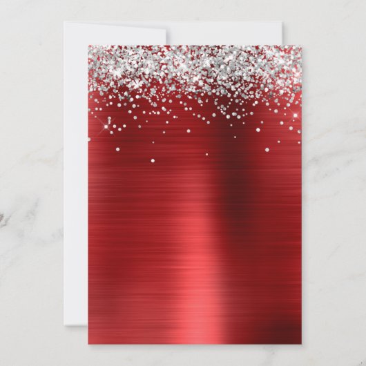 Save The Date Parties scintillant argentée Ruby Red Ombre Foil (Dos)