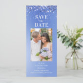 Save The Date Parties scintillant Bleue Élégante Photo Mariage E (Debout devant)