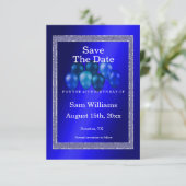 Save The Date Parties scintillant bleues et ballons d'anniversai (Debout devant)