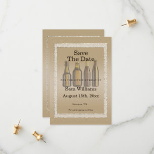 Save The Date Parties scintillant Brown et bières d'anniversaire