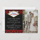 Save The Date Parties scintillant Damask Las Vegas Mariage Enreg (Devant)