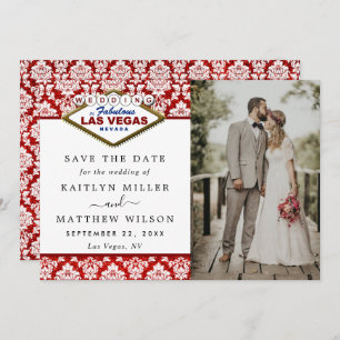 Save The Date Parties scintillant Damask Las Vegas Mariage Enreg