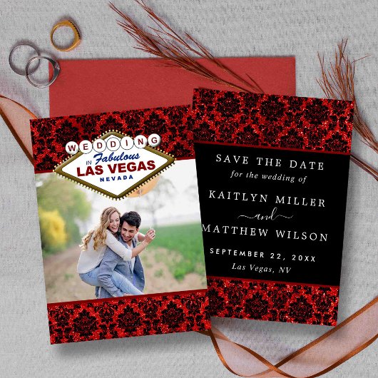 Save The Date Parties scintillant Damask Las Vegas Photo Enregis