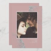 Save The Date Parties scintillant d'argent Dusty rose Enregistre (Devant / Derrière)