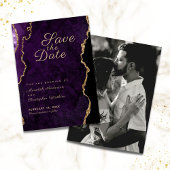 Save The Date Parties scintillant d'or Agate violet photo Enregi