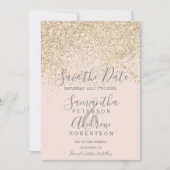 Save The Date parties scintillant d'or clair vider enregistrer l (Devant)