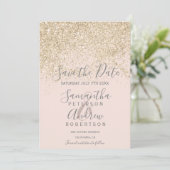 Save The Date parties scintillant d'or clair vider enregistrer l (Debout devant)