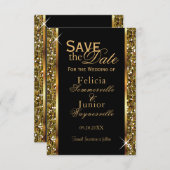 Save The Date Parties scintillant d'or Confetti (Devant / Derrière)