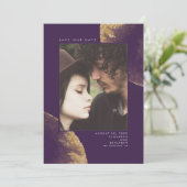 Save The Date Parties scintillant d'or Eggplant pourpre Enregist (Debout devant)