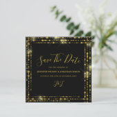 Save The Date Parties scintillant d'or Enregistrer la date Invit (Debout devant)
