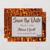 Save The Date Parties scintillant d'or - Lumières Enregistrer la (Devant / Derrière)