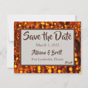 Save The Date Parties scintillant d'or - Lumières Enregistrer la