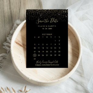 Save The Date Parties scintillant d'or Mariage Enregistrer le ca